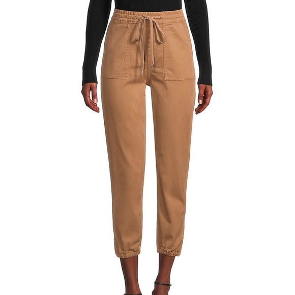 Joes Jeans Sienna Tan Coated Adjustable Waist Jogger Pants XS - Picture 2 of 10